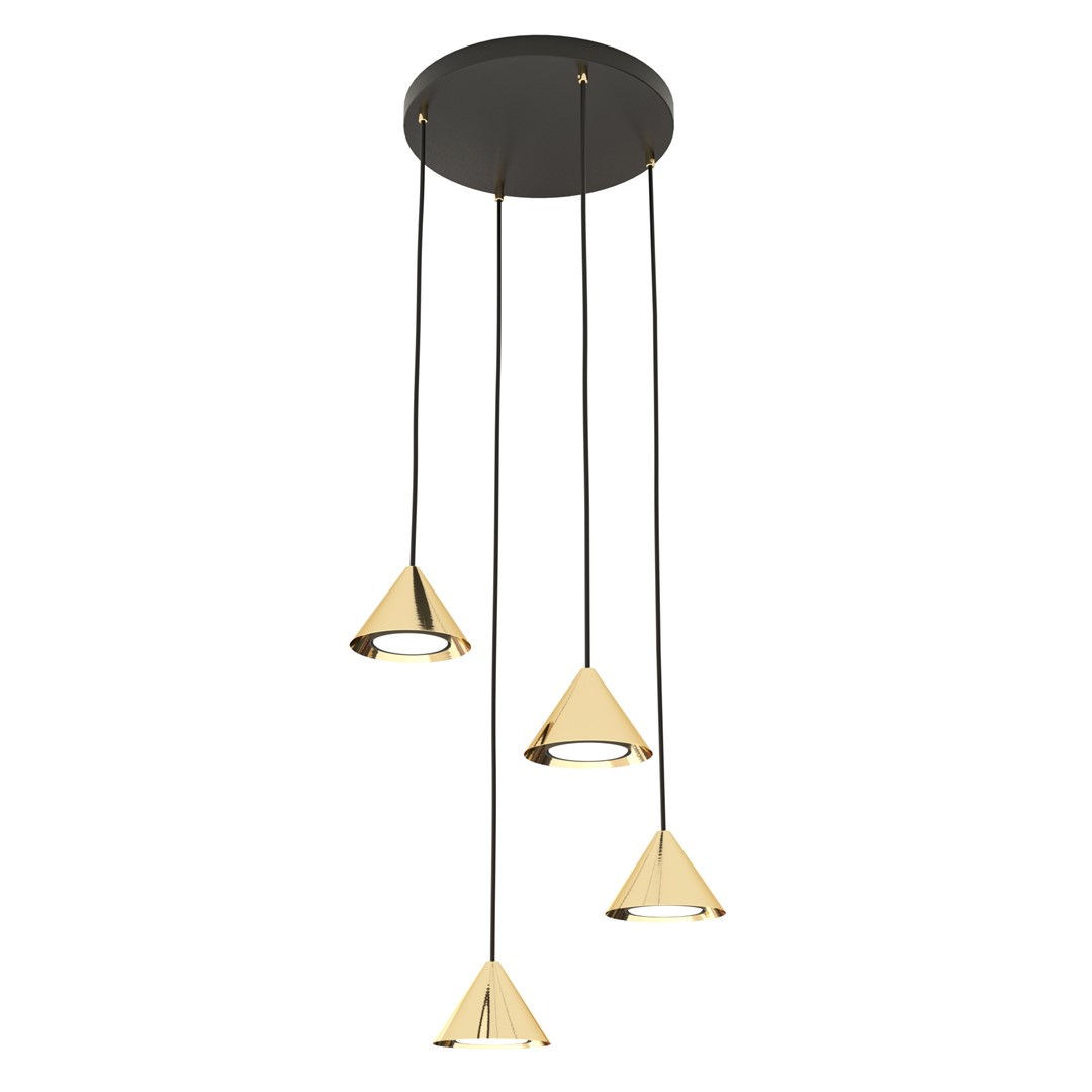 Lampa wisząca elit 4 premium gold 7070 złoty/czarny