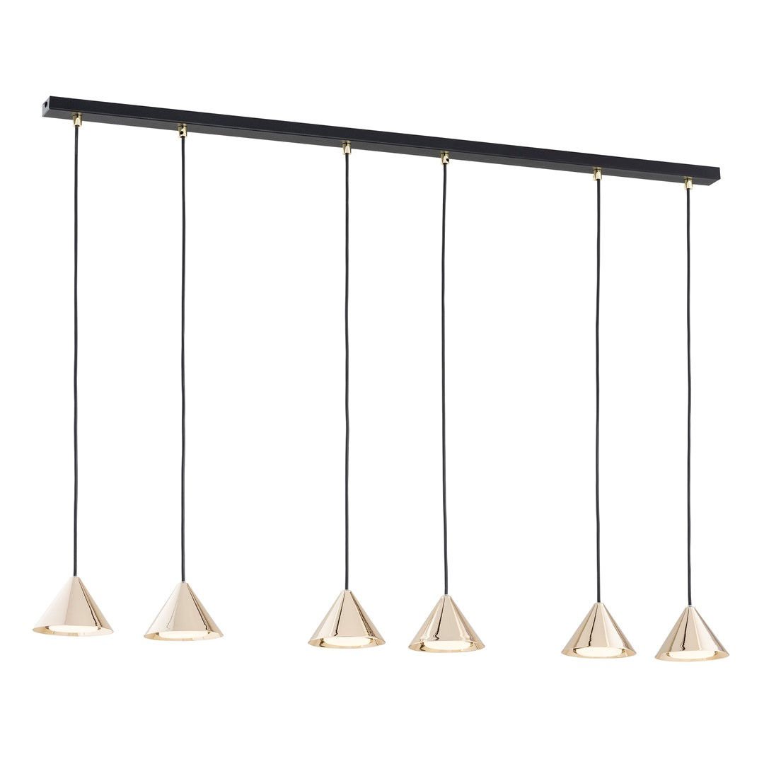 Lampa wisząca elit 6 bl gold 6883 czarny/złoty