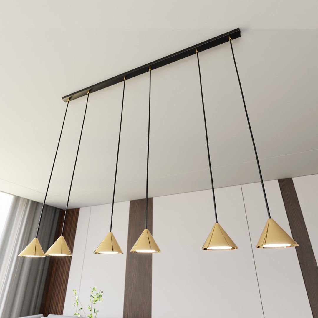 Lampa wisząca elit 6 bl gold 6883 czarny/złoty