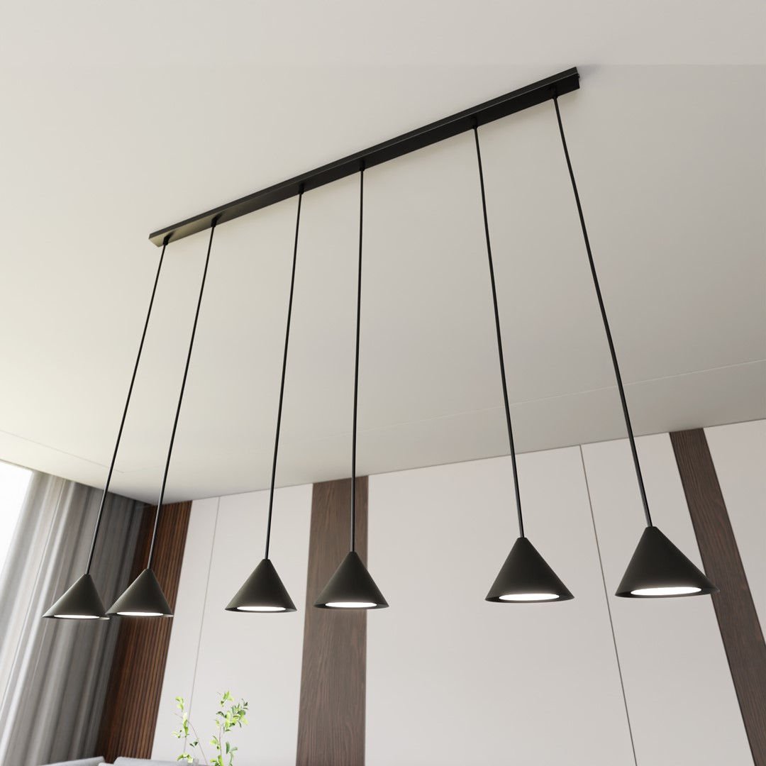 Lampa wisząca elit 6 black 6887 czarny/złoty