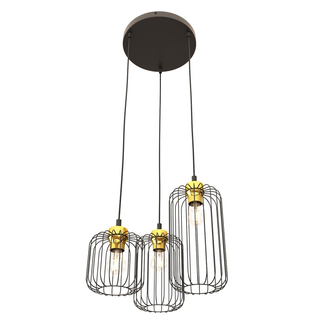 Lampa wisząca Vander 3prem bl gold czarny/złoty 3xE27