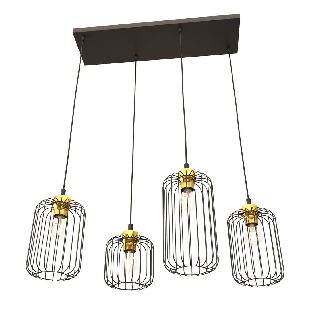 Lampa wisząca Vander 4 bl gold czarny/złoty 4xE27