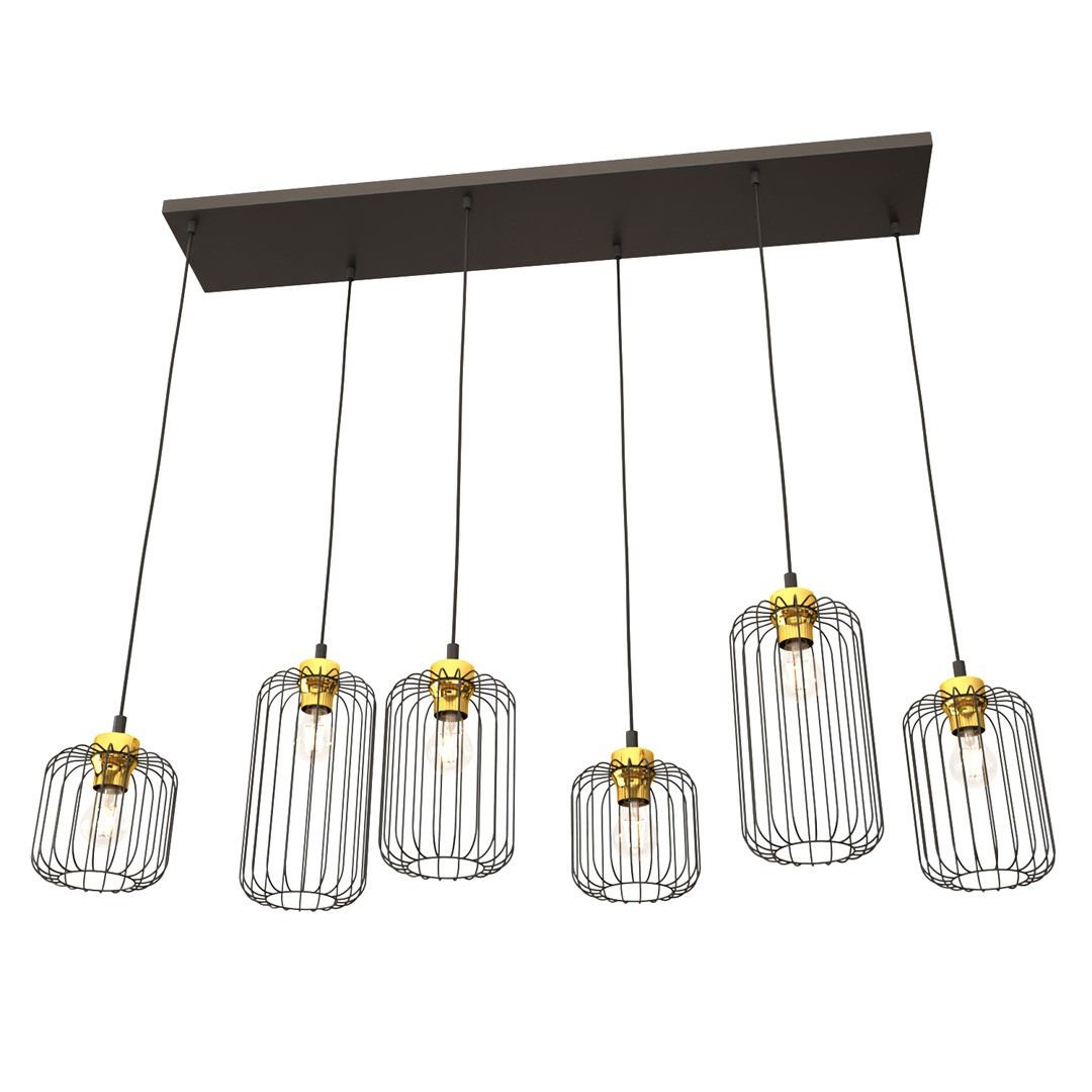 Lampa wisząca Vander 6 bl gold czarny/złoty 6xE27