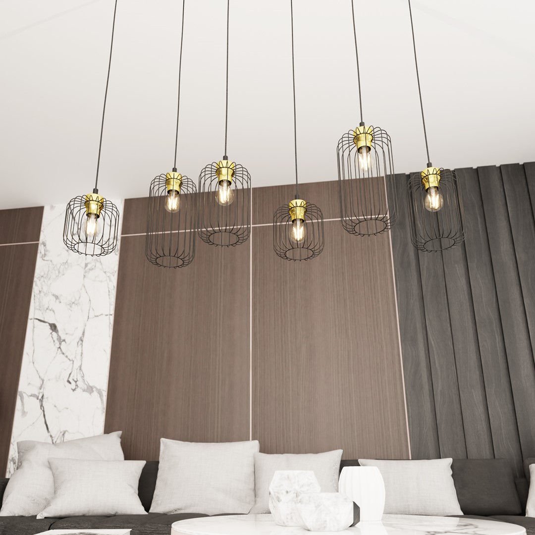 Lampa wisząca Vander 6 bl gold czarny/złoty 6xE27