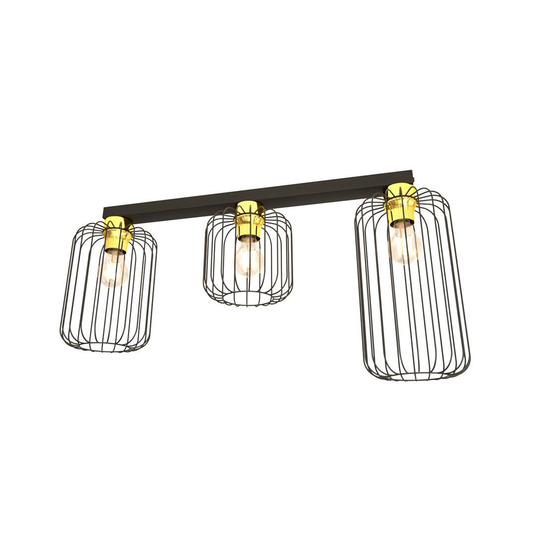 Lampa sufitowa Barn 3 bl gold czarny/złoty 3xE27