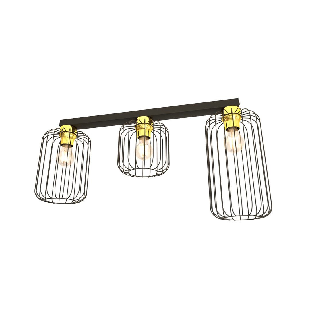 Lampa sufitowa Barn 3 bl gold czarny/złoty 3xE27