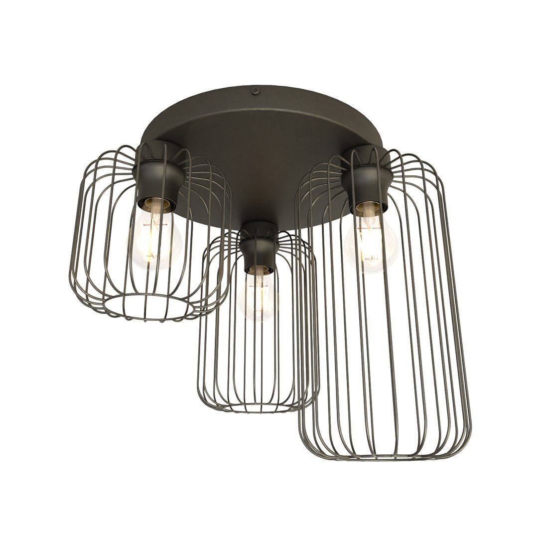 Lampa sufitowa Barn 3prem bl czarny 3xE27