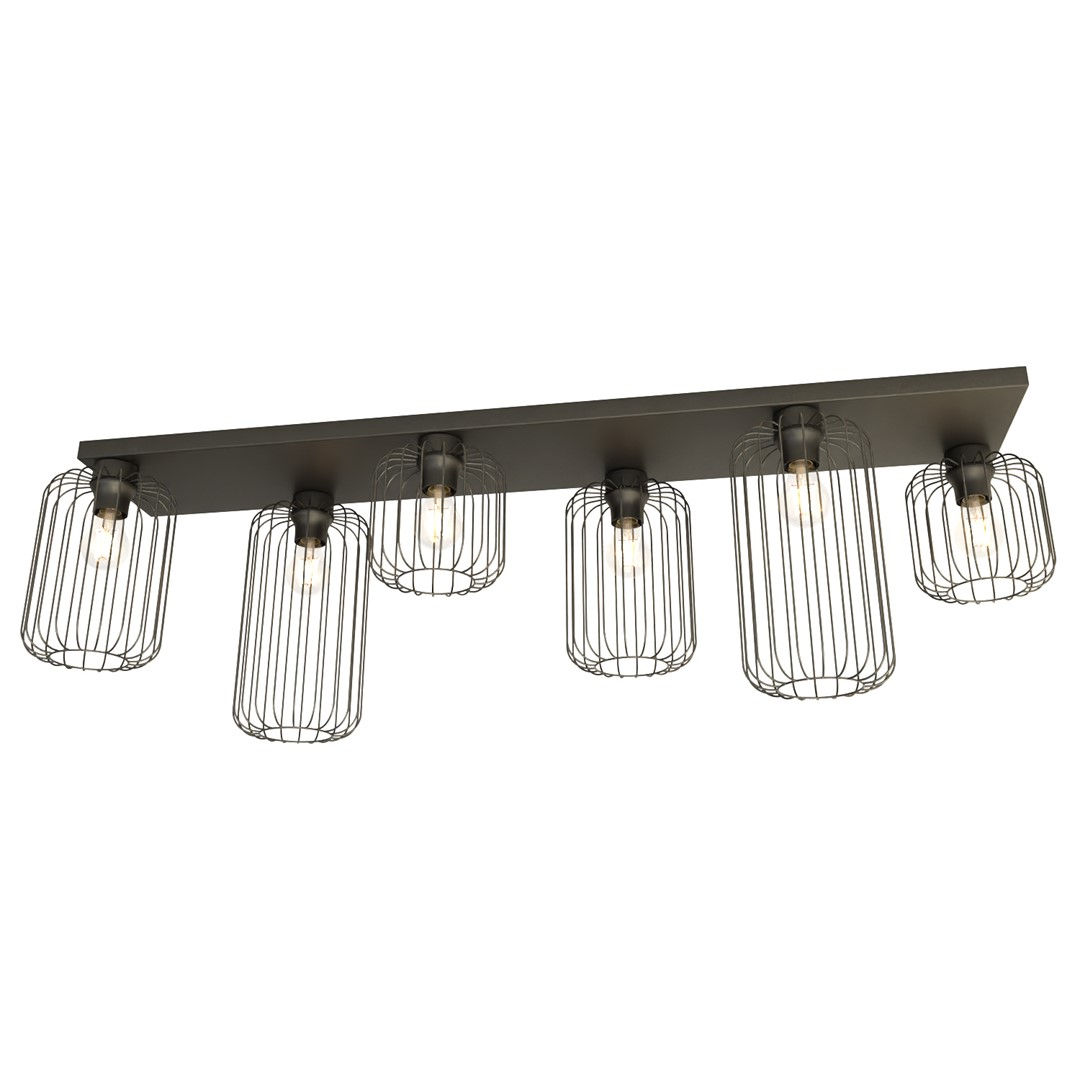 Lampa sufitowa Barn 6 bl czarny 6xE27