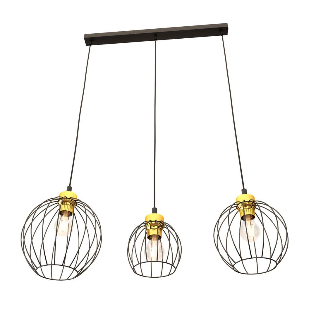 Lampa wisząca Nando 3 bl gold czarny/złoty 3xE27