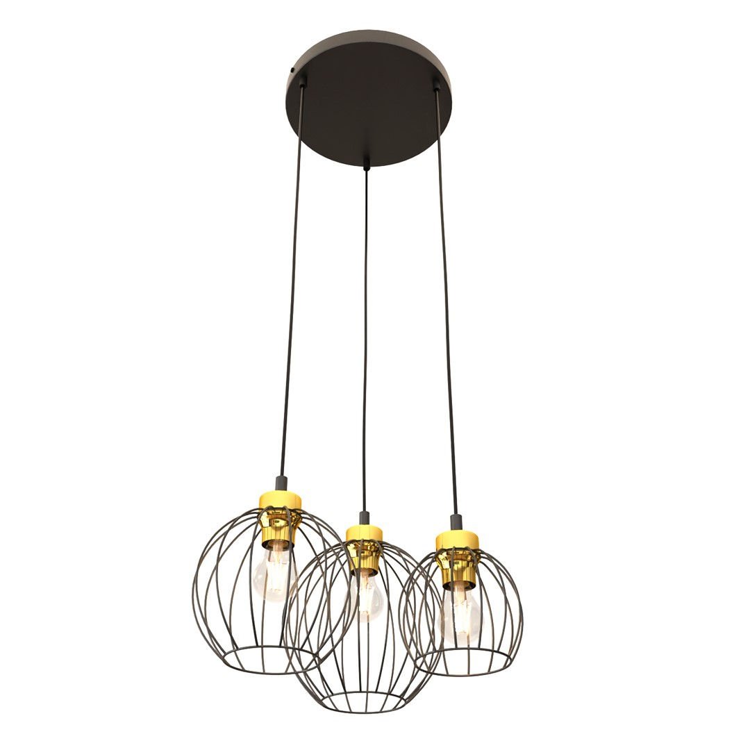 Lampa wisząca Nando 3prem bl gold czarny/złoty 3xE27