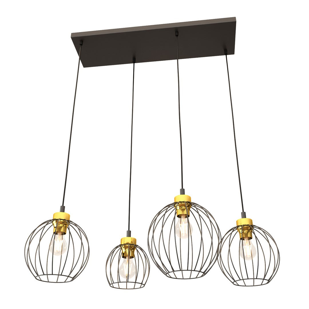 Lampa wisząca Nando 4 bl gold czarny/złoty 4xE27