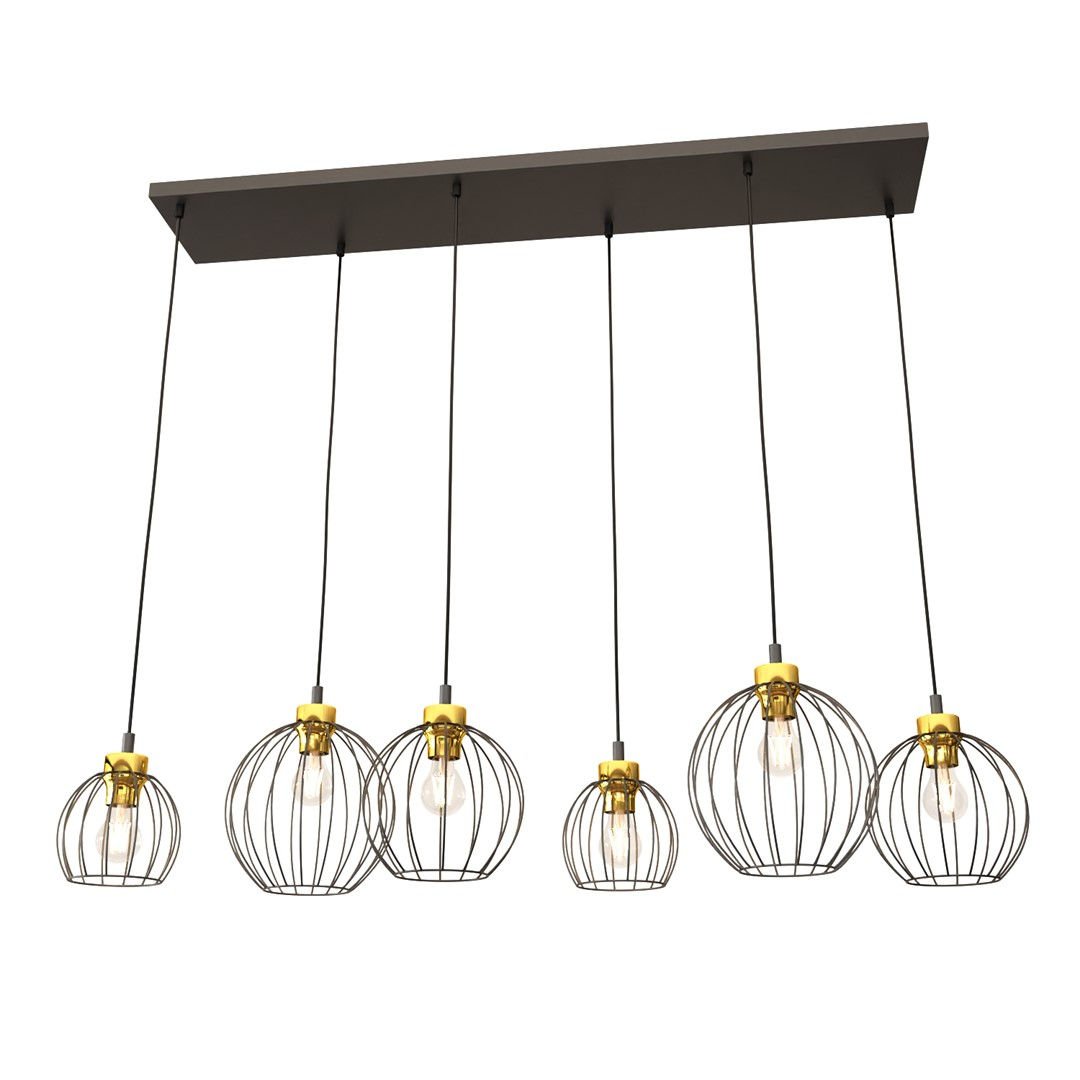 Lampa wisząca Nando 6 bl gold czarny/złoty 6xE27