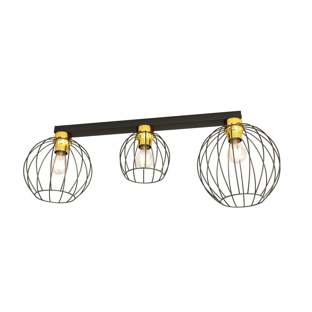 Lampa sufitowa Nest 3 bl gold czarny/złoty 3xE27