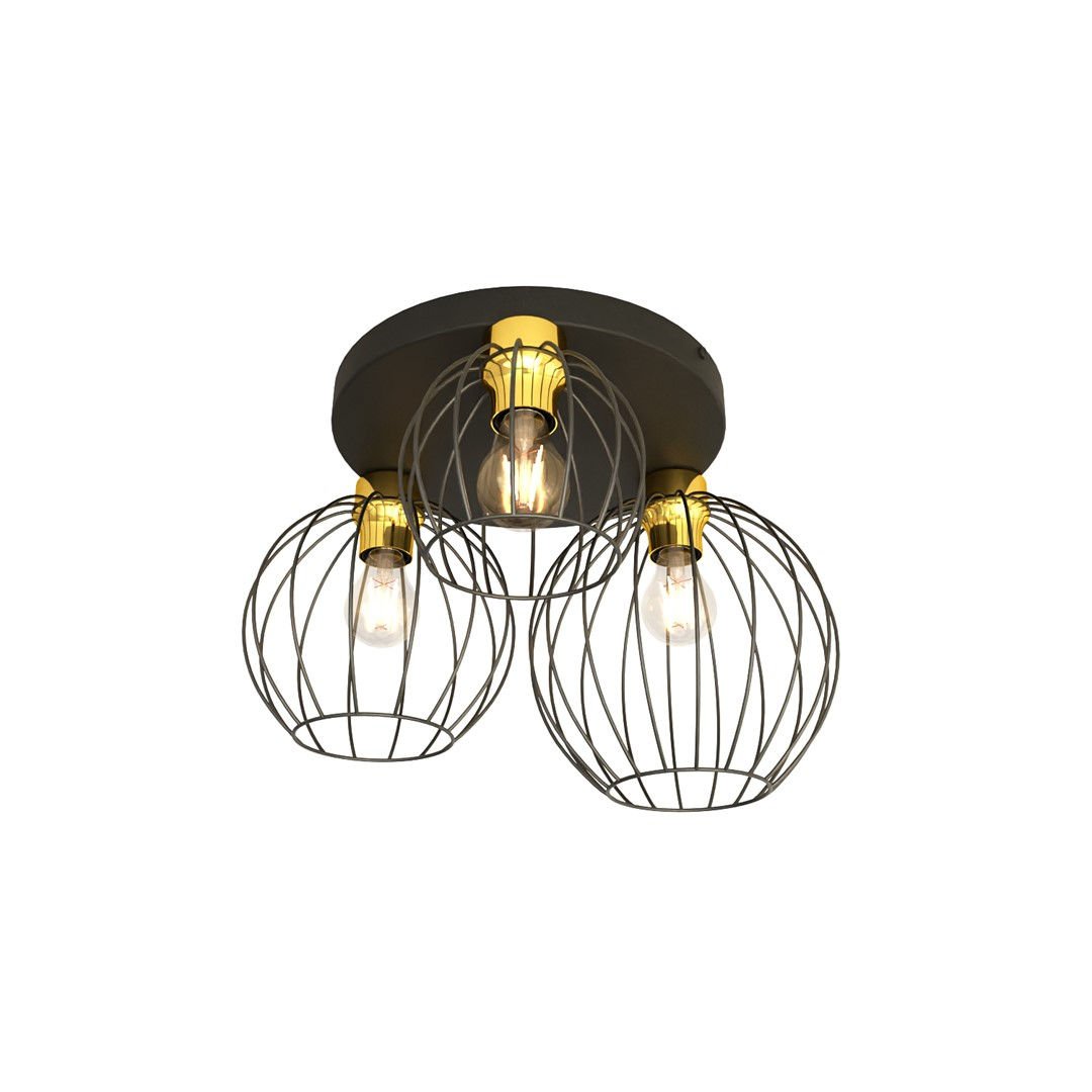 Lampa sufitowa Nest 3prem bl gold czarny/złoty 3xE27