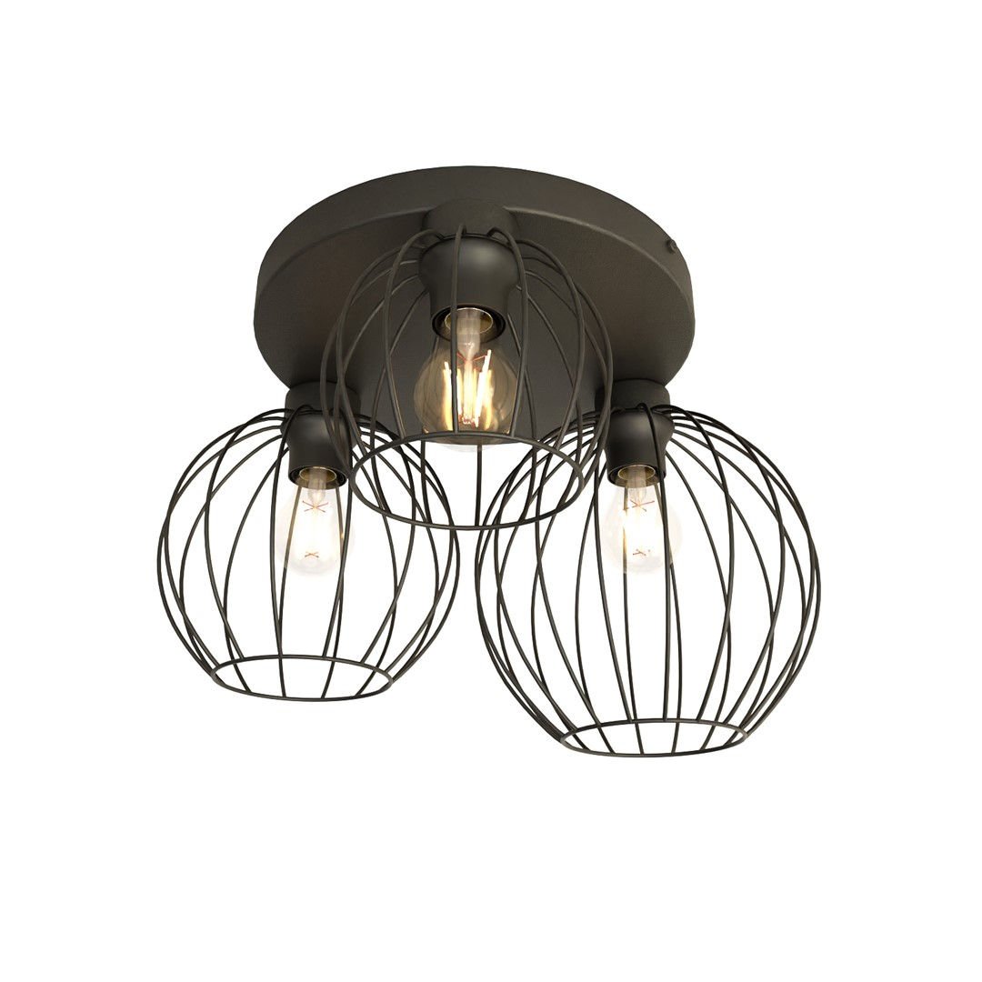 Lampa sufitowa Nest 3prem bl czarny 3xE27