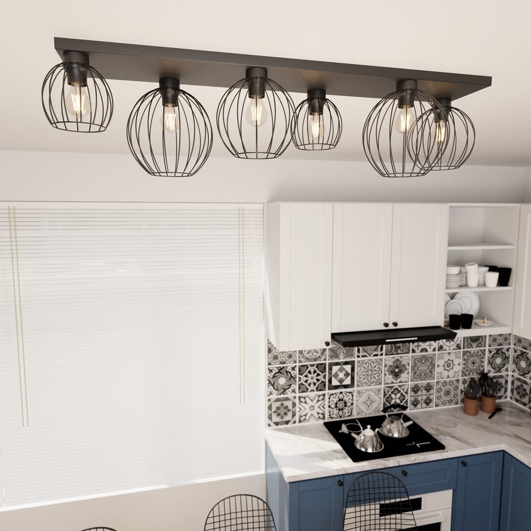 Lampa sufitowa Nest 6 bl czarny 6xE27