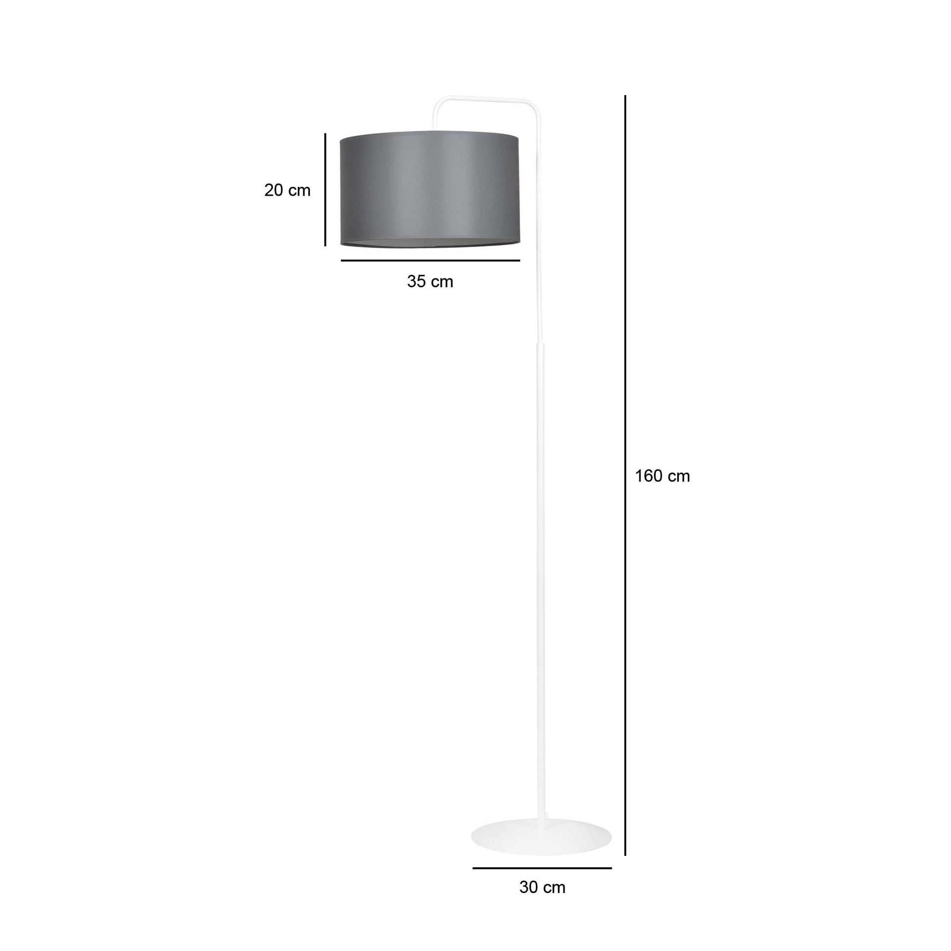 Lampa Stojąca Trapo Lp1 Wh 573/1 1Xe27 szara