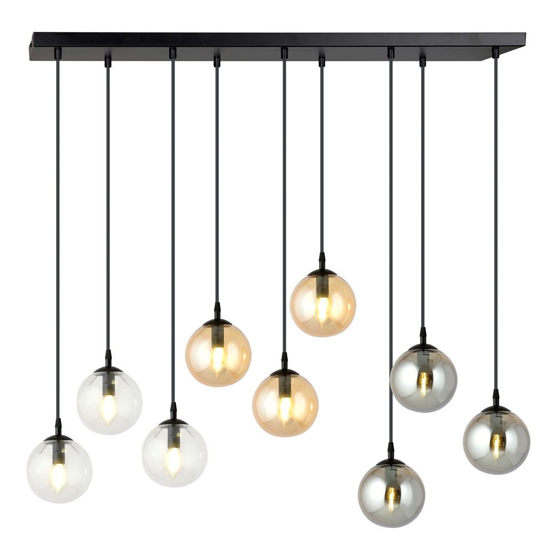 Lampa Wisząca Cosmo 9 Bl Mix1 714/9M1 9Xe14 transparentna/grafitowa/miodowa