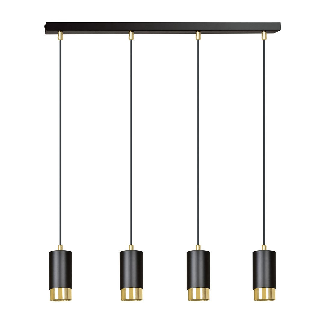 Lampa Wisząca Fumiko 4817/4 4Xgu10 czarna/złota