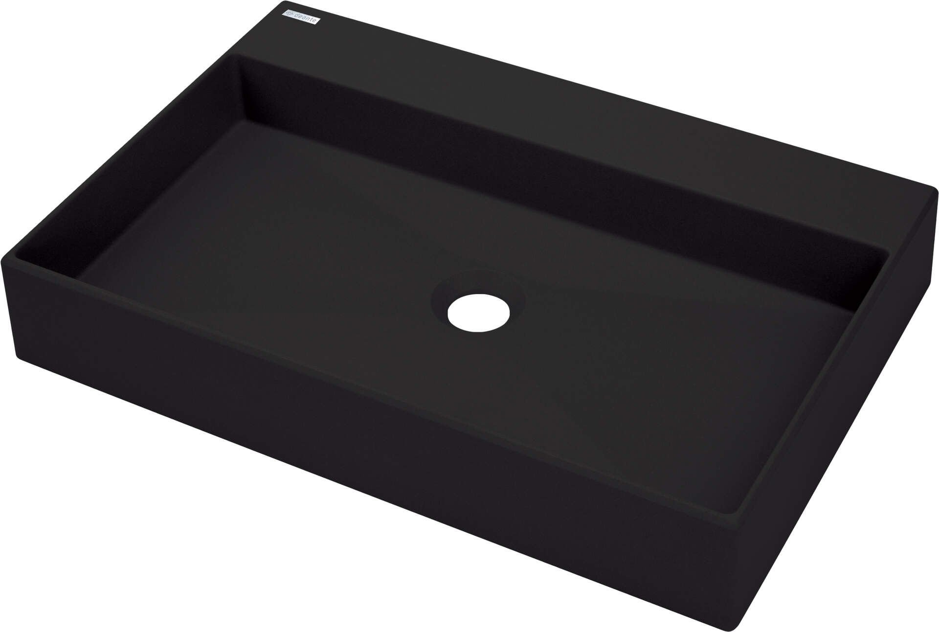 Umywalka nablatowa Deante Correo 60x40 cm prostokątna nero CQR_NU6S