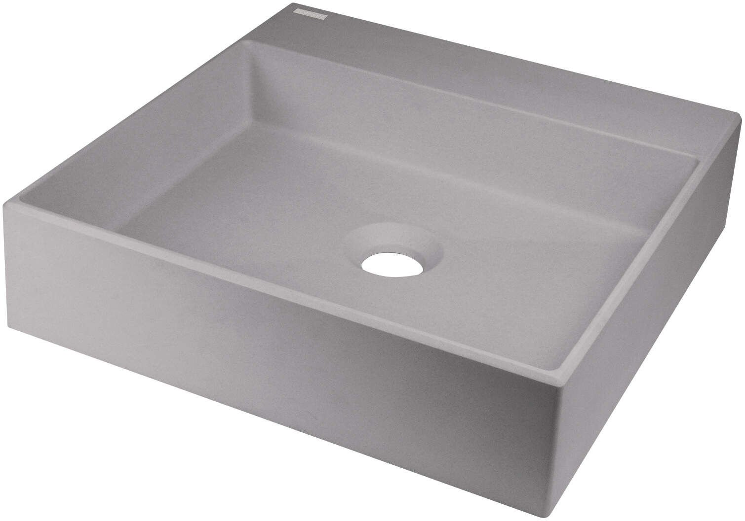 Umywalka nablatowa Deante Correo 40 cm kwadratowa szary metalik CQR_SU4S