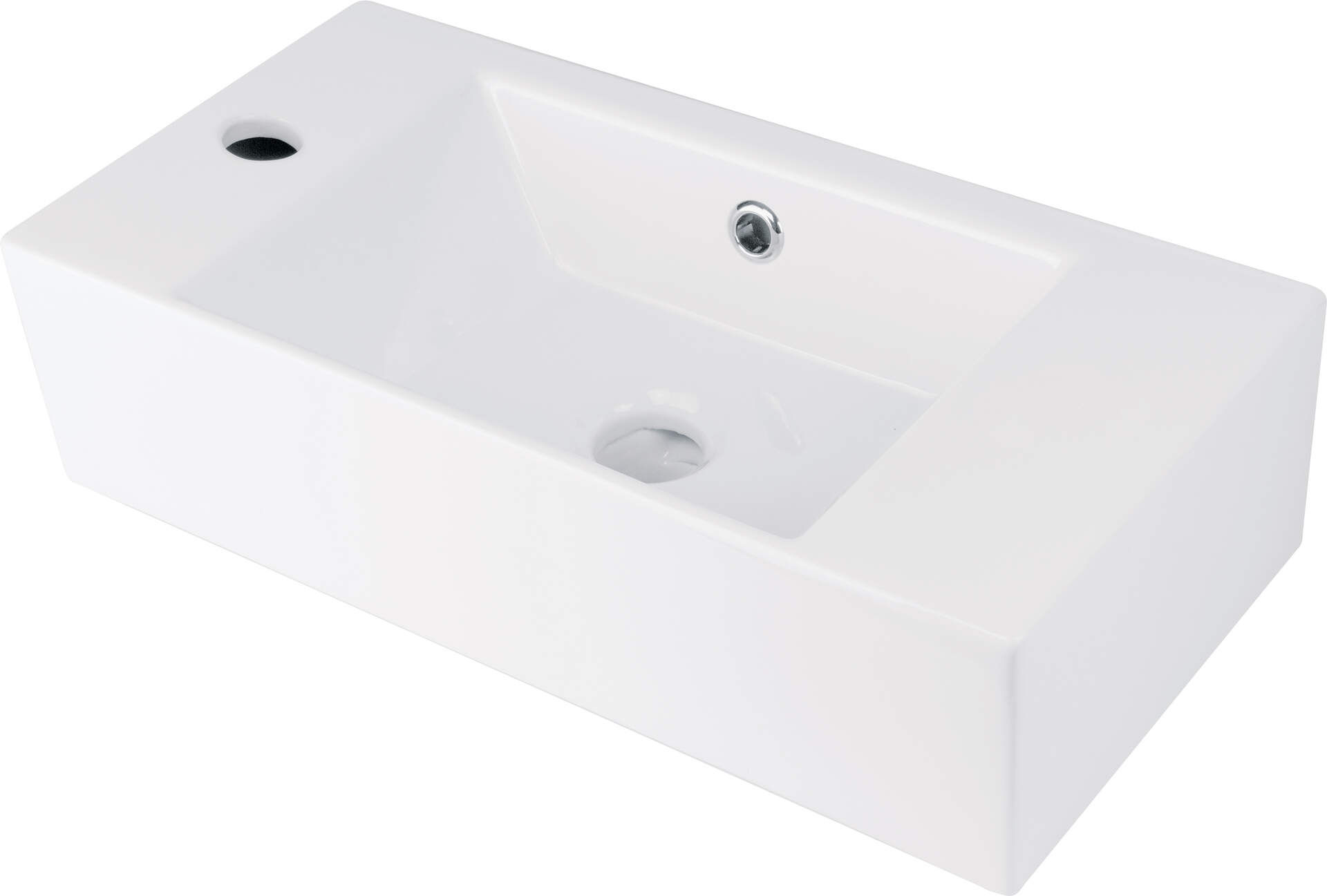 Umywalka nablatowa Deante Hiacynt New 25x51 cm prostokątna biały połysk CDY_6U2L