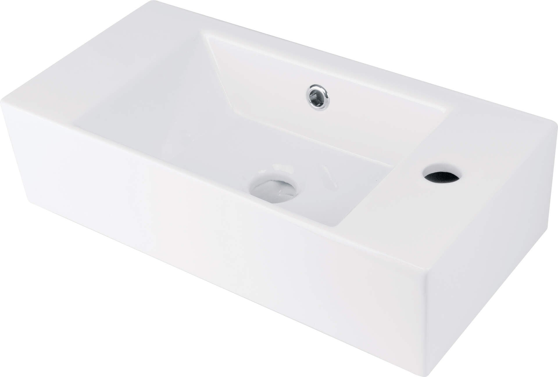 Umywalka nablatowa Deante Hiacynt New 25x51 cm prostokątna biały połysk CDY_6U2R