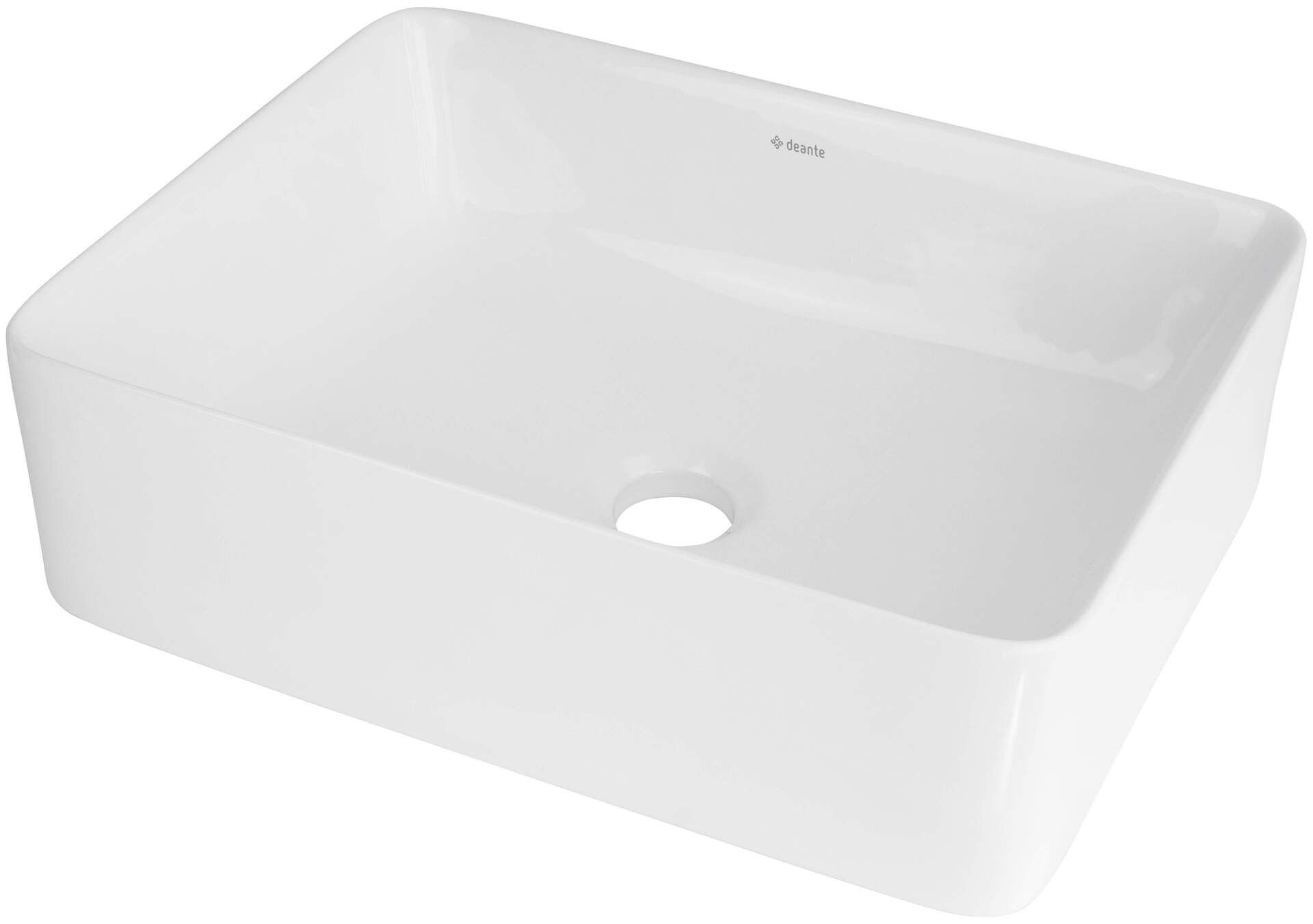 Umywalka nablatowa Deante Jasmin 40x30 cm prostokątna biały połysk CDJ_6U4S