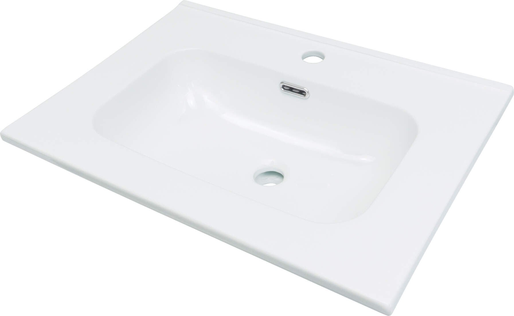 Umywalka wpuszczana Deante Tubo 46x61 cm prostokątna biały połysk CTU_6U6W
