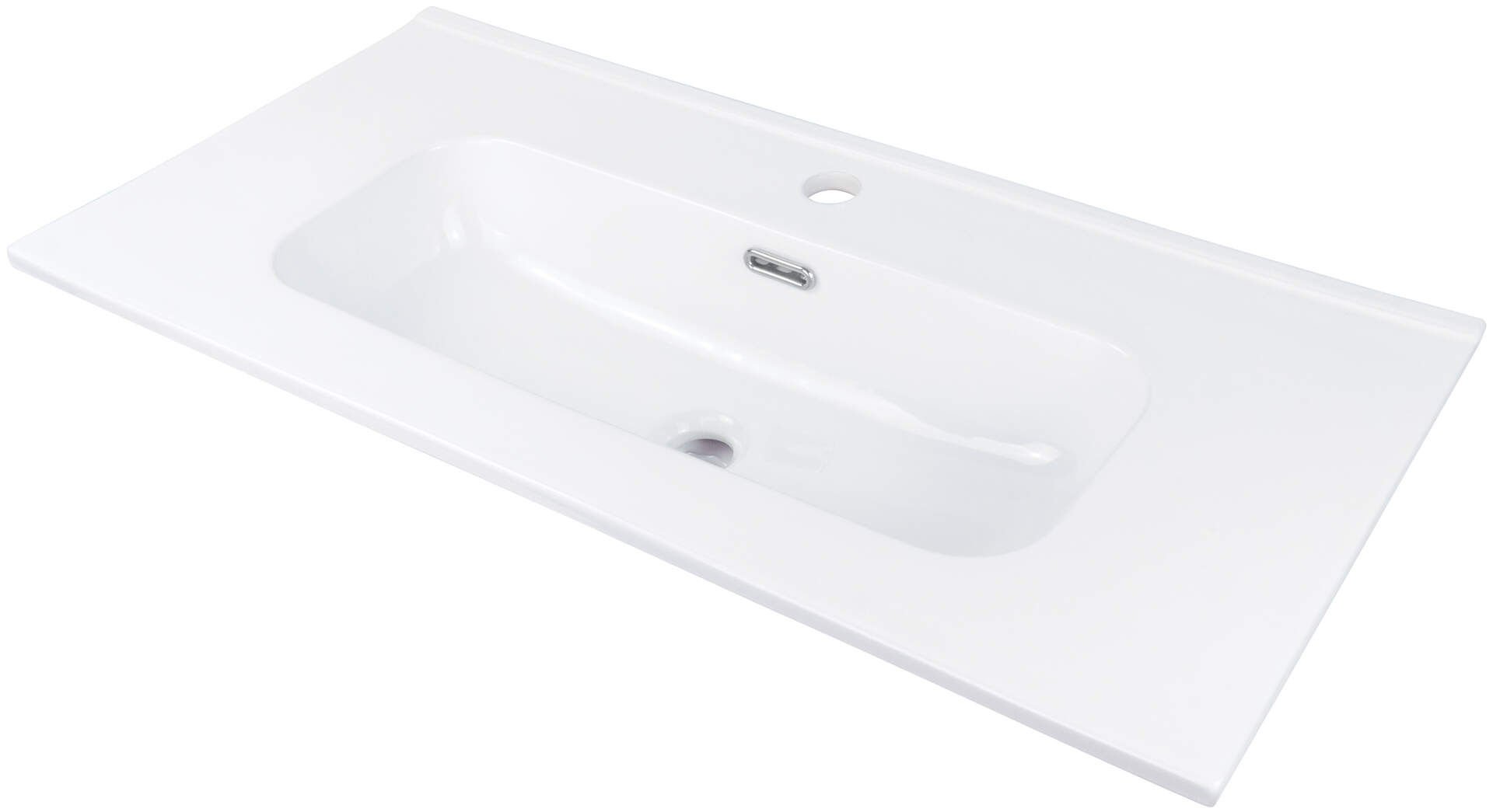 Umywalka wpuszczana Deante Tubo 38,5x80 cm prostokątna biały połysk CTU_6U8M