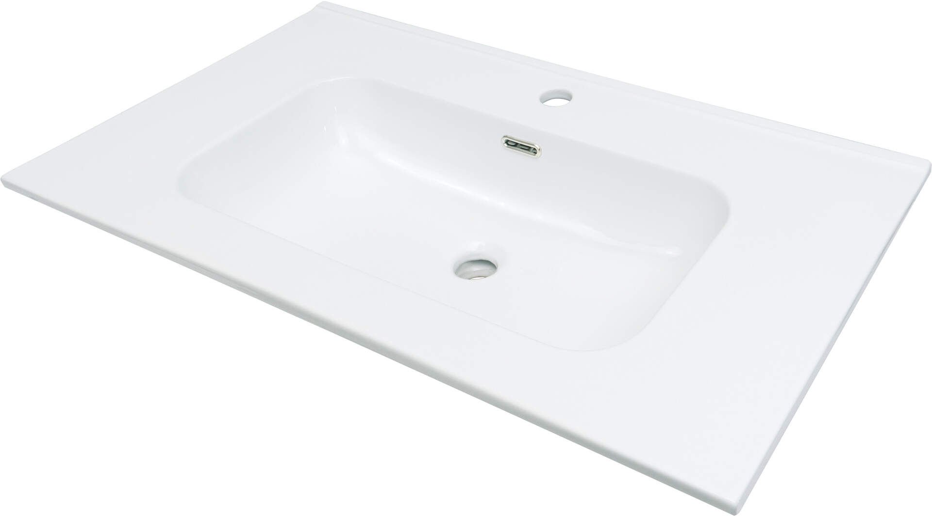 Umywalka wpuszczana Deante Tubo 46x81 cm prostokątna biały połysk CTU_6U8W