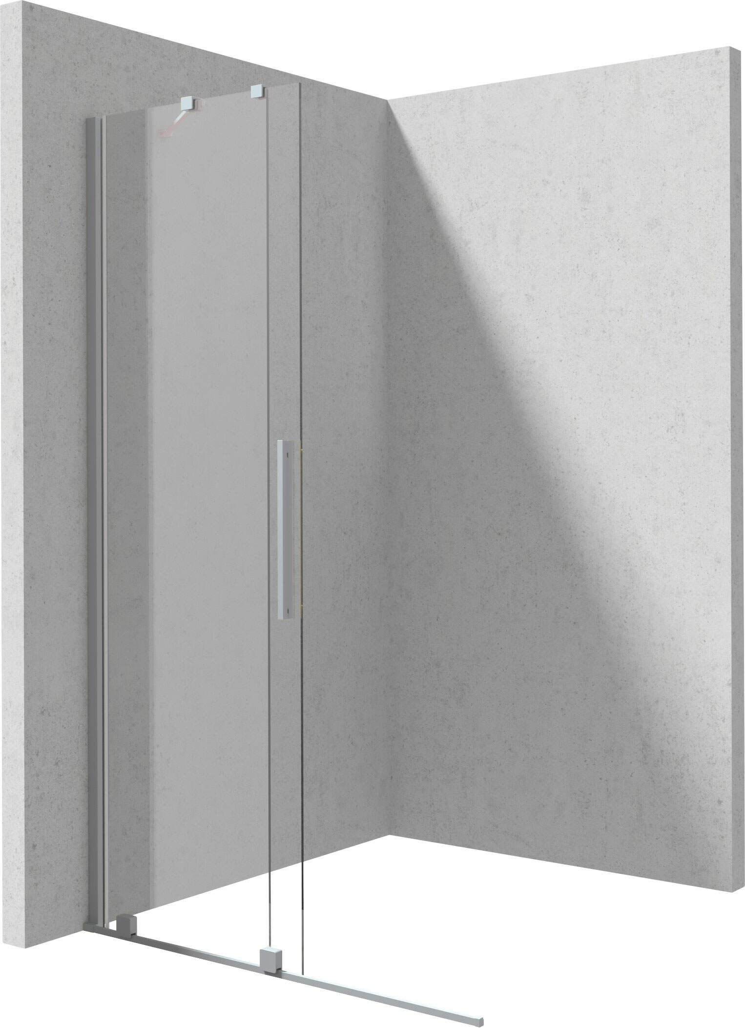 Kabina prysznicowa Walk-In Deante Prizma 120x195 przesuwna stal szczotkowana KTJ_F32R