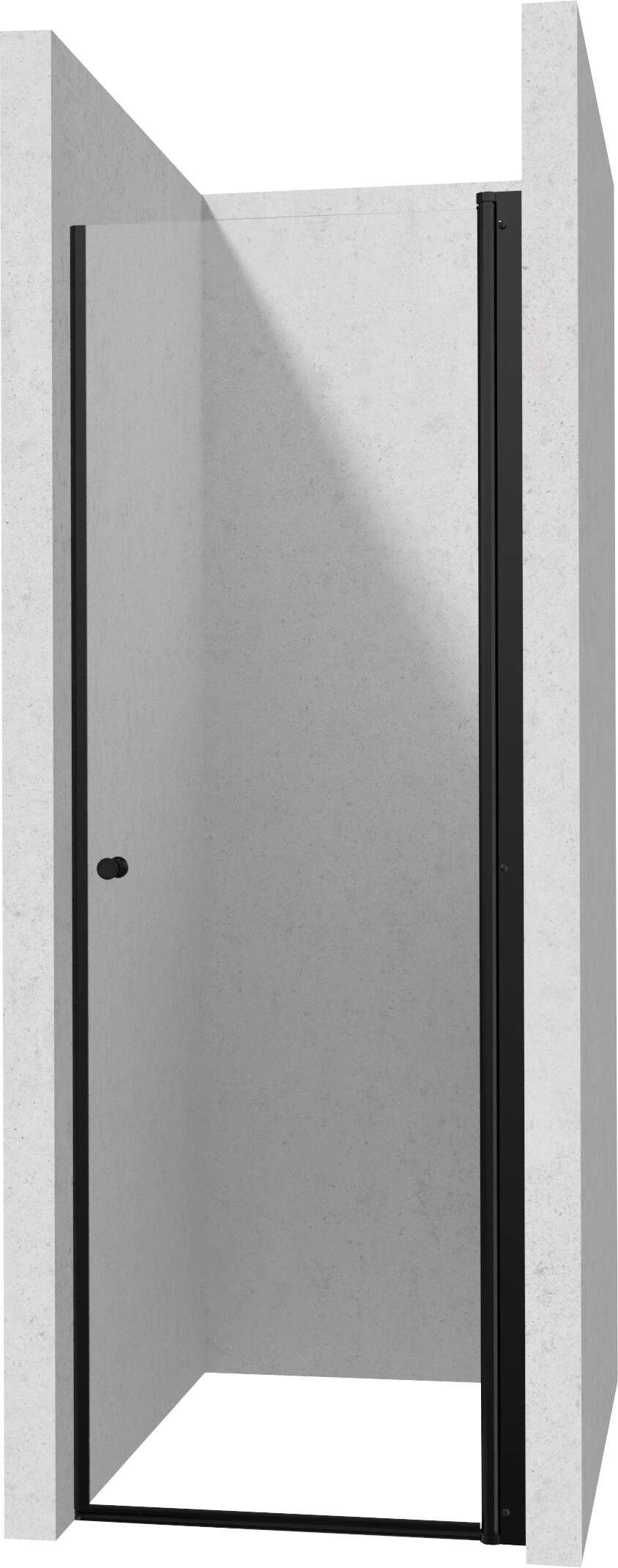 Drzwi prysznicowe Deante Kerria Plus 80cm nero transparentne KTSWN42P
