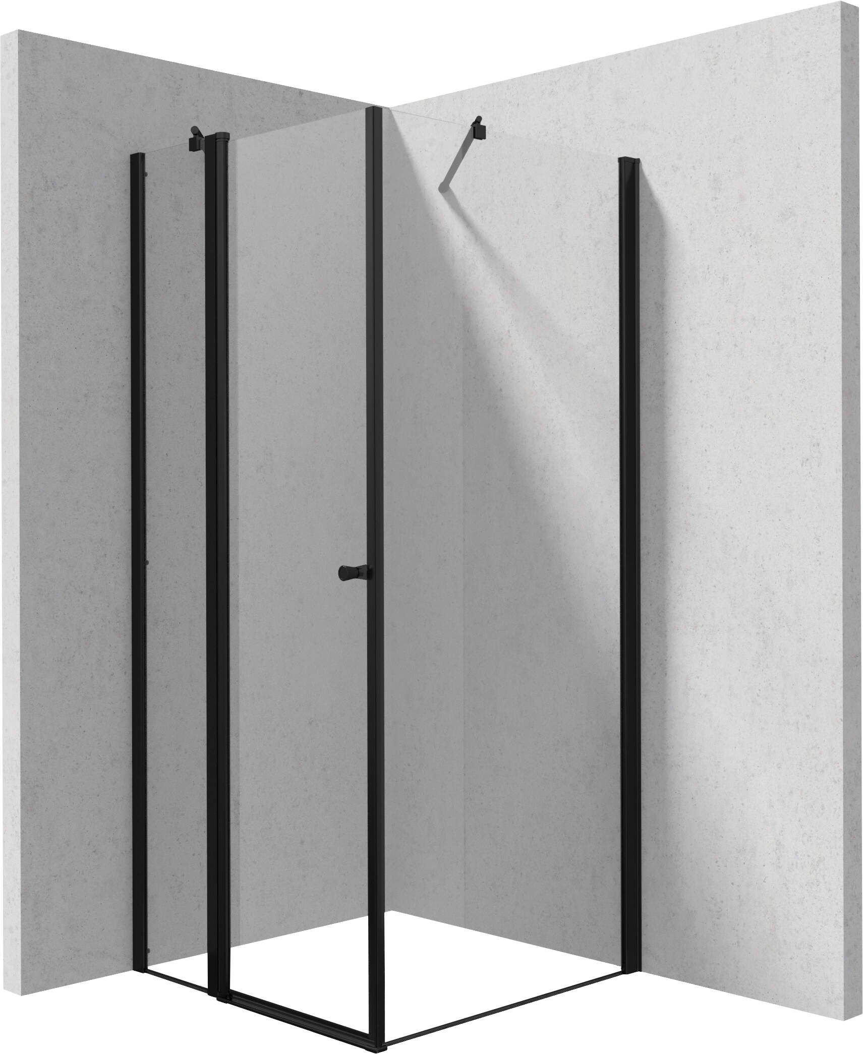 Kabina prysznicowa Deante Kerria Plus 90x90 kwadratowa nero transparentne uniwersalna KKNNU09S09