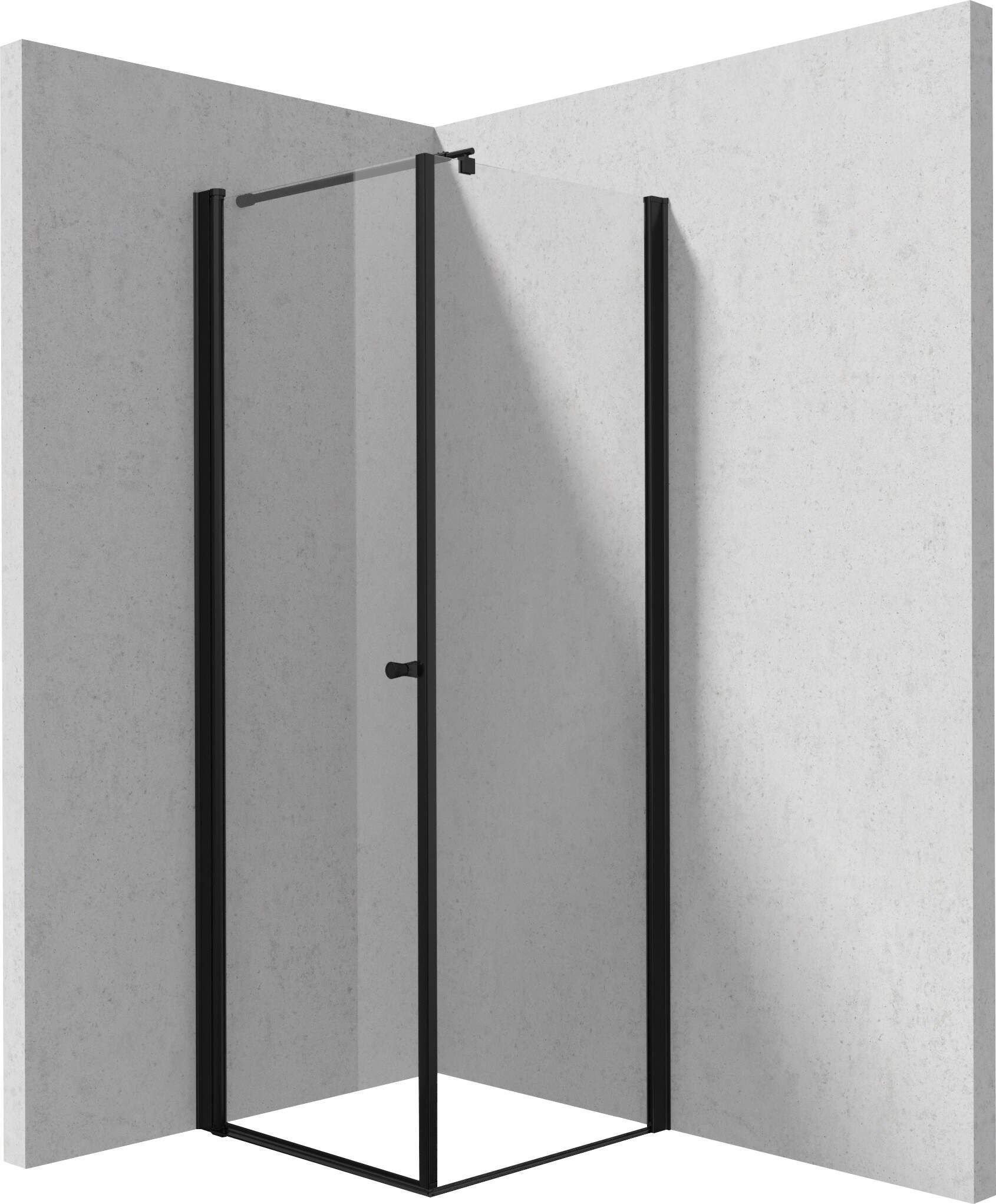 Kabina prysznicowa Deante Kerria Plus 80x80 kwadratowa nero transparentne uniwersalna KKNNW08S08