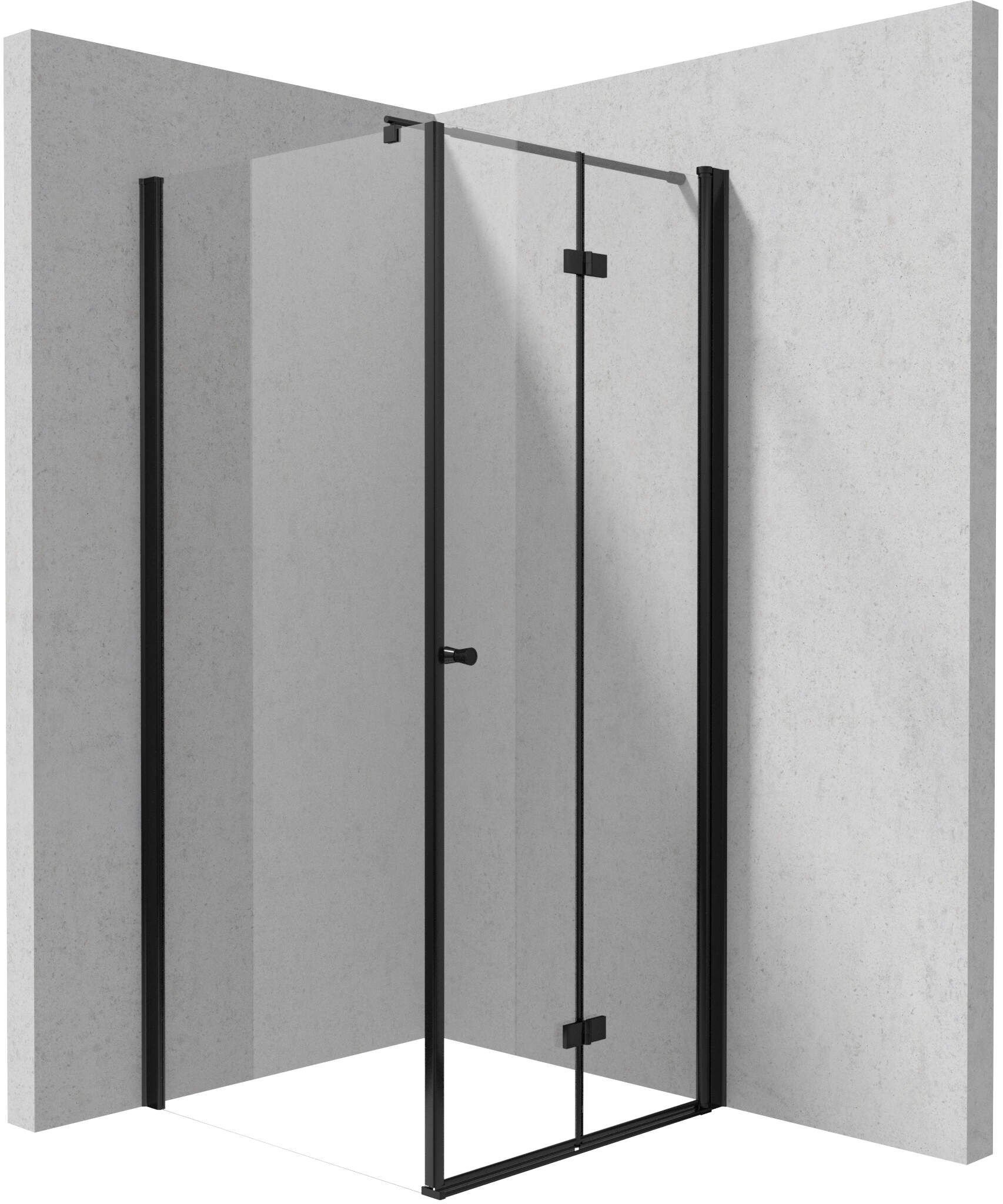 Kabina prysznicowa Deante Kerria Plus 90x90 kwadratowa nero transparentne uniwersalna KKNNX09S09
