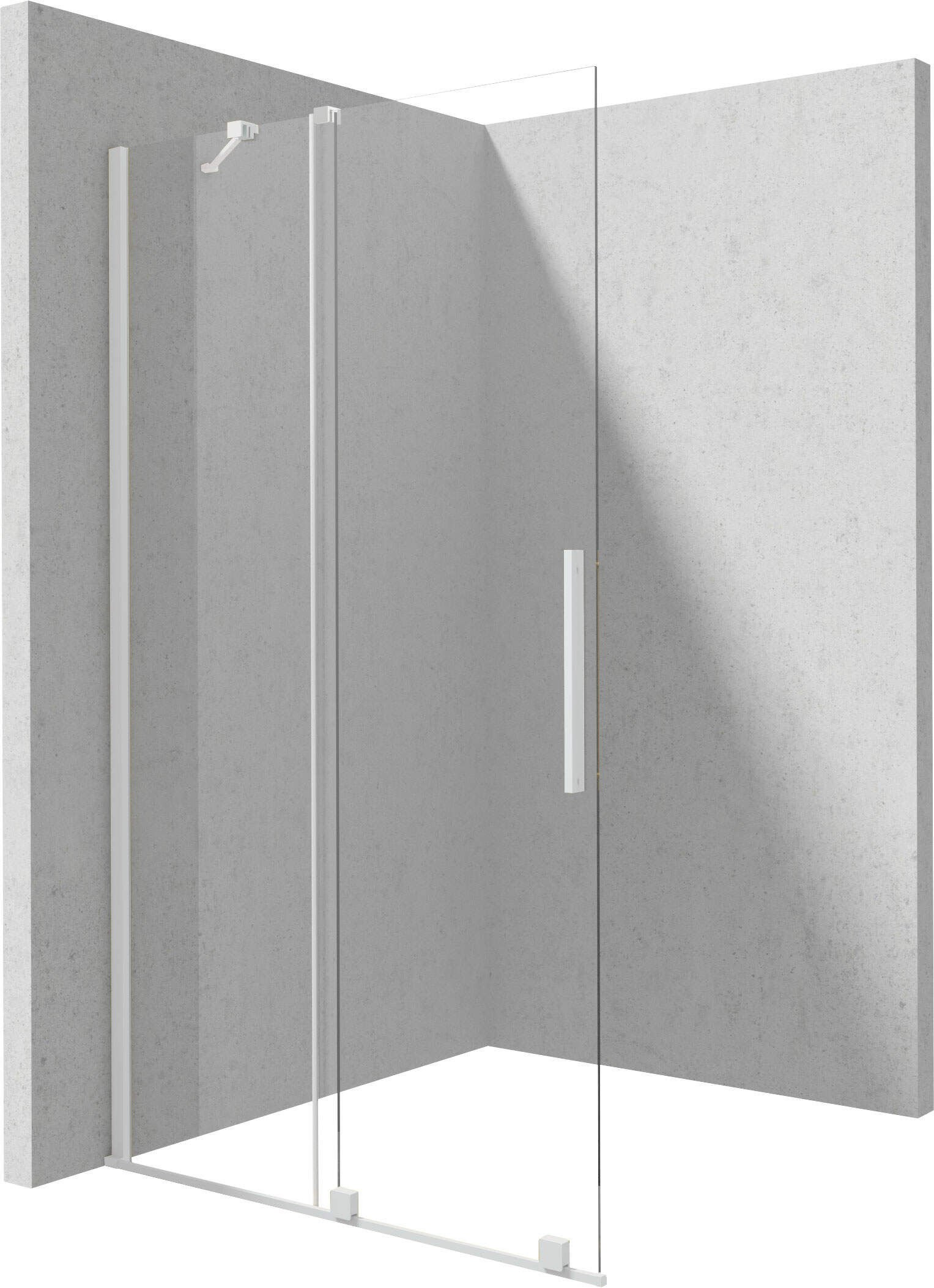 Kabina prysznicowa walk-in Deante Prizma 100x195 przesuwny bianco KTJ_A30R
