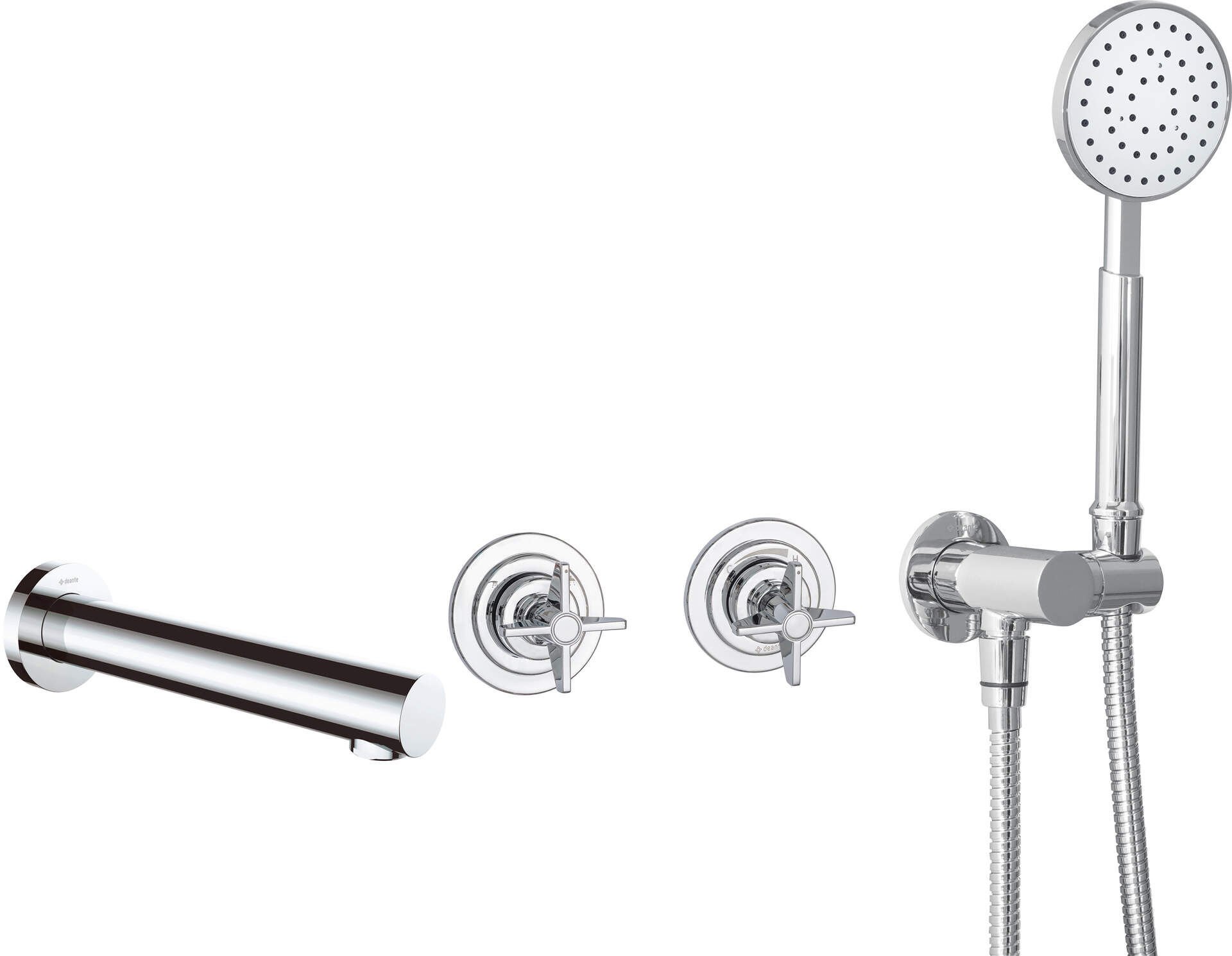Bateria wannowa podtynkowa Deante Temisto 4-otworowa chrom połysk BQT_018P