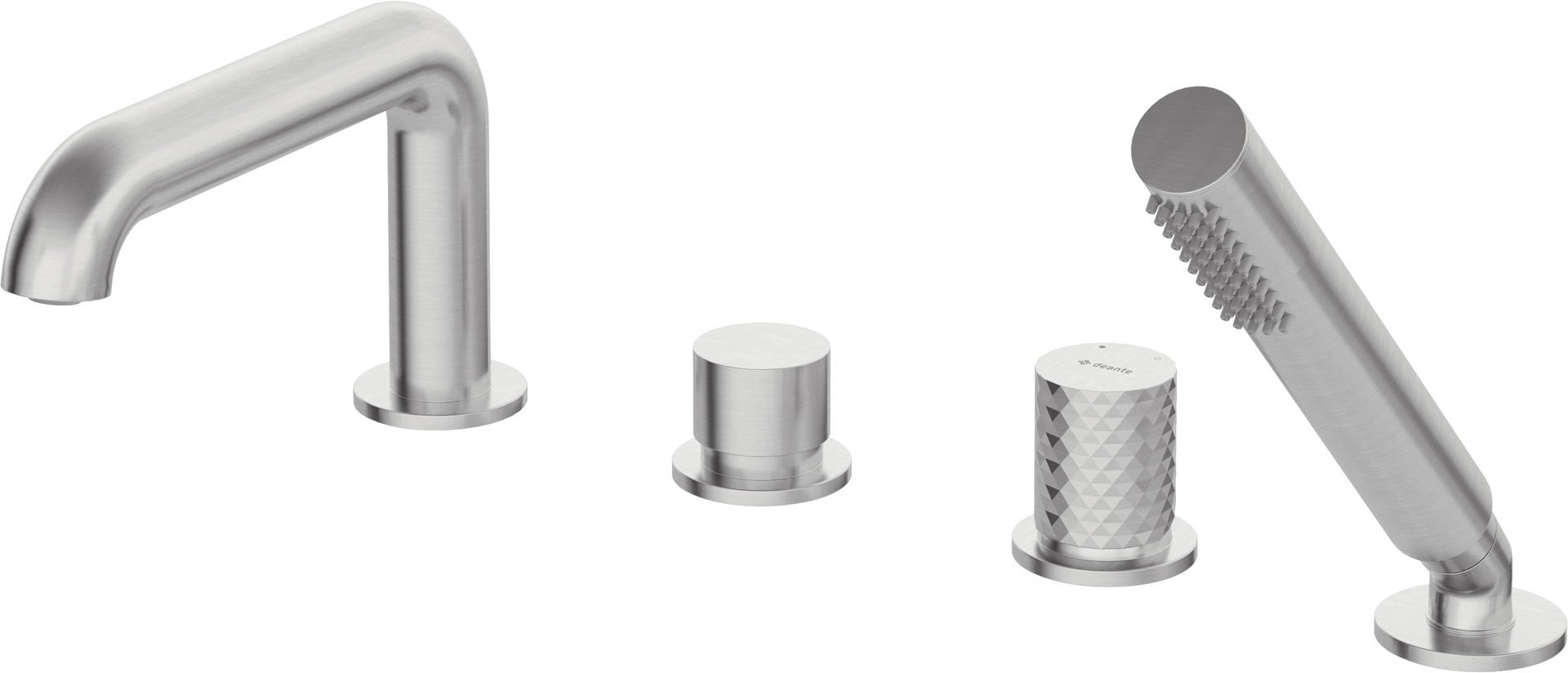 Bateria wannowa Deante Silia Hexa 4-otworowa stal szczotkowana BHS_F14M