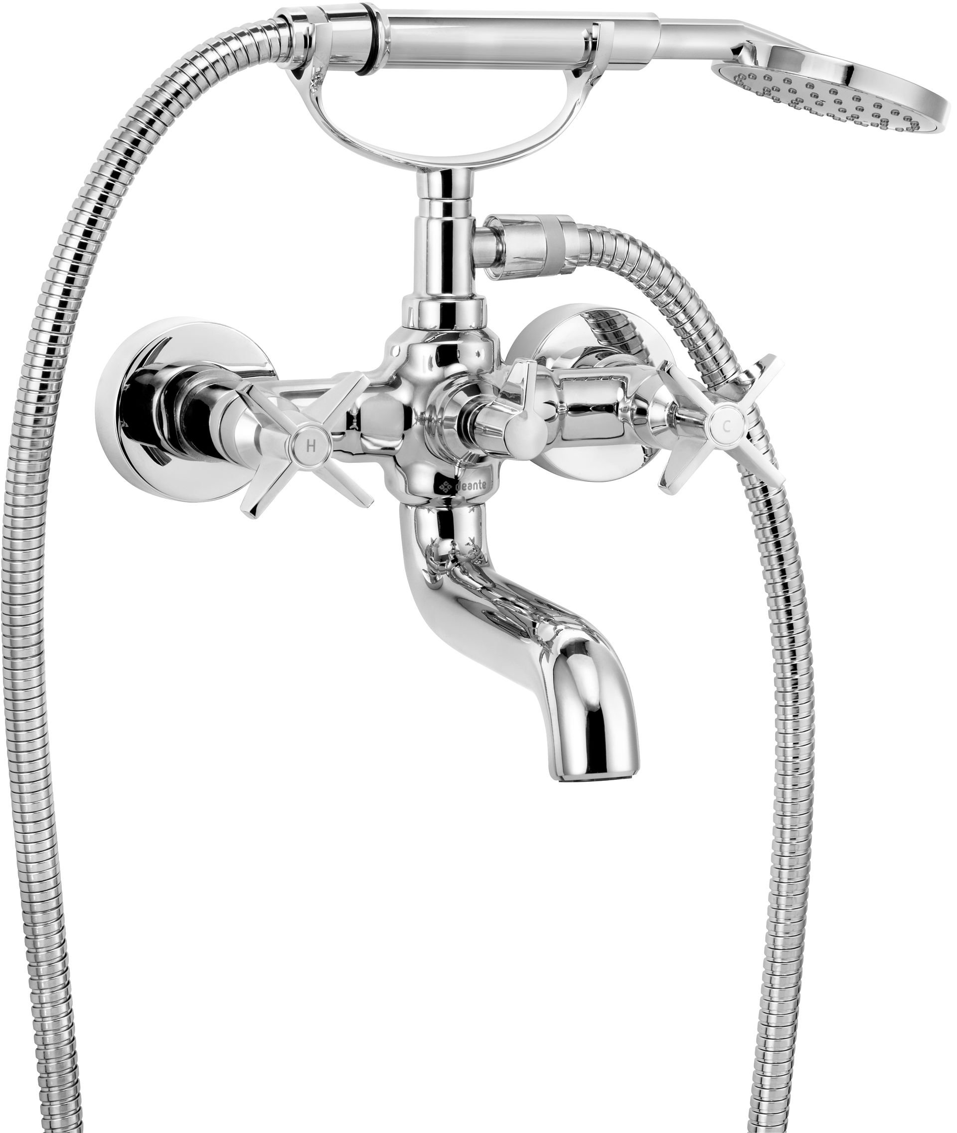 Bateria wannowa ścienna Deante Temisto chrom połysk BQT_011D