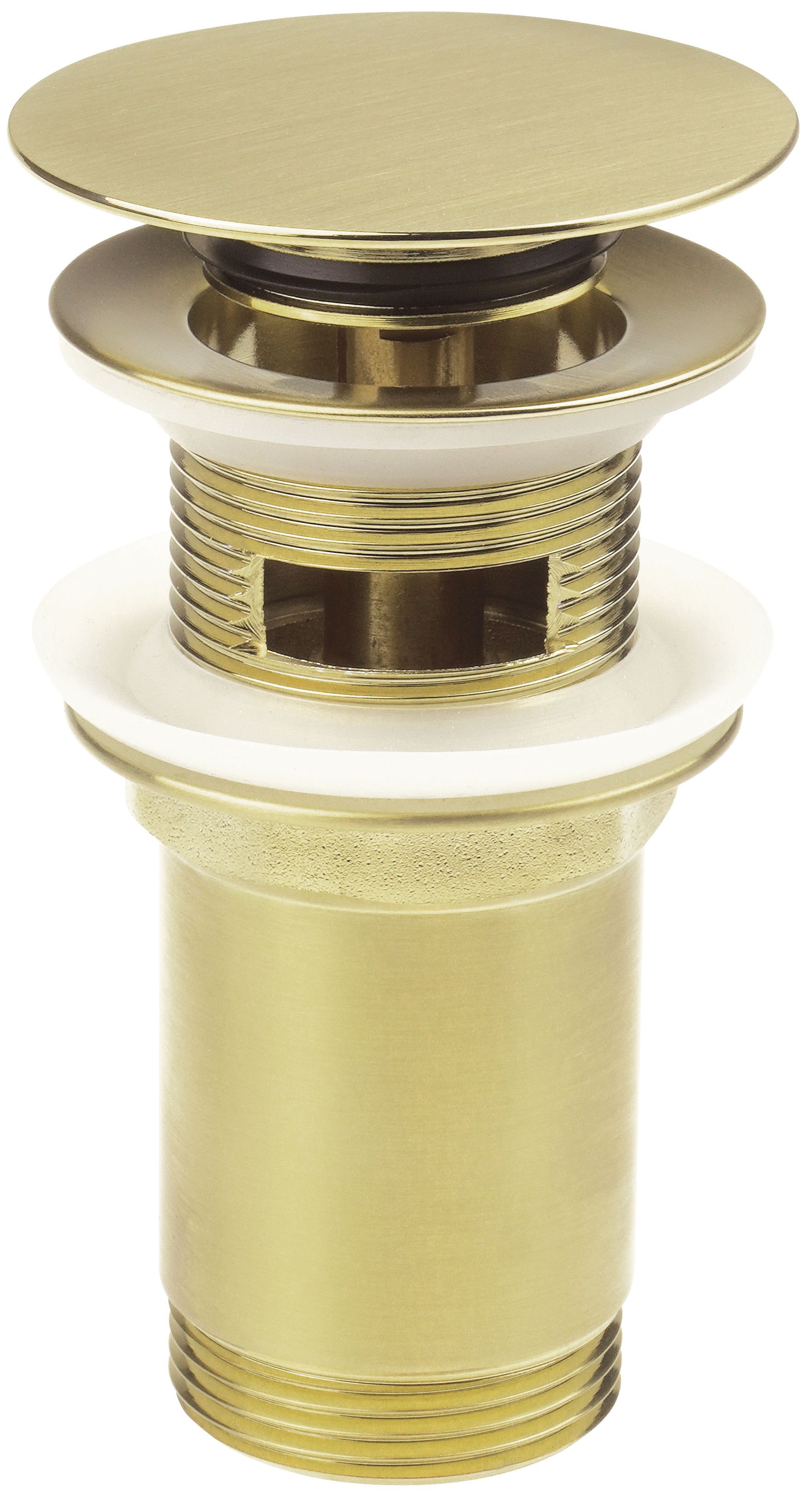 Korek Klik-Klak do umywalki lub bidetu z tuleją Deante złoty szczotkowany NHC_R10U