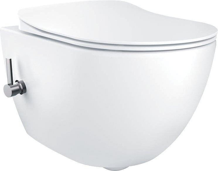 Miska WC z funkcją bidetu wisząca Deante Peonia bezkołnierzowa z deską wolnoopadającą duroplast CBP_6WPW