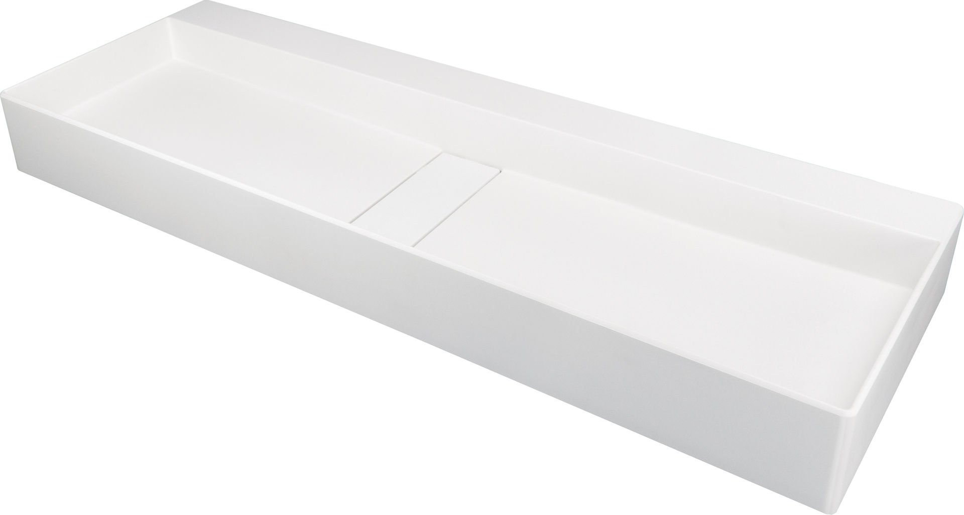 Umywalka nablatowa Deante Blur 100x40 cm prostokątna alabaster CQB_AU1S