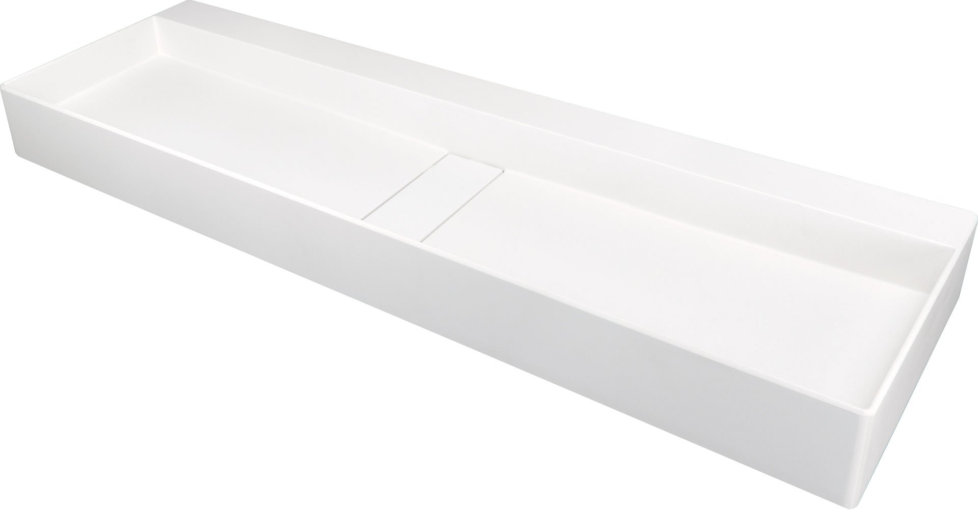 Umywalka nablatowa Deante Blur 120x40 cm prostokątna alabaster CQB_AU2S