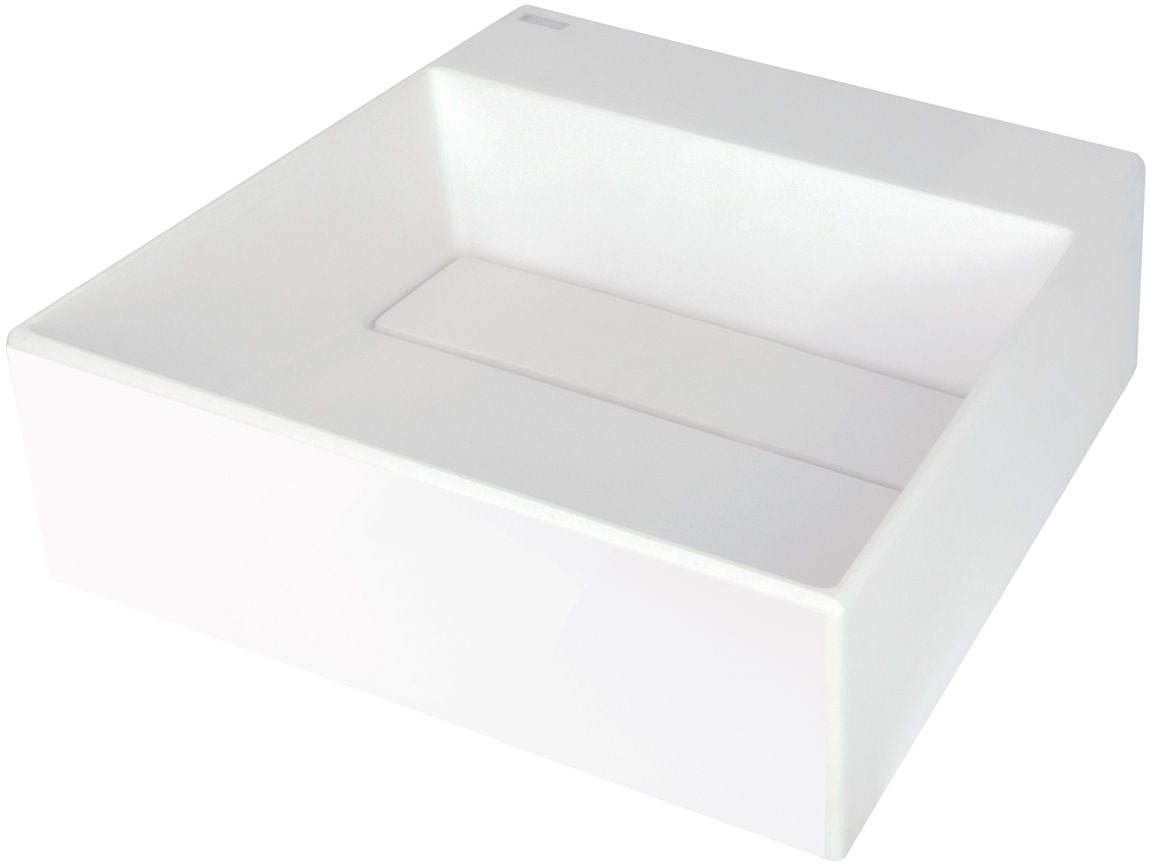 Umywalka nablatowa Deante Correo 40 cm kwadratowa alabaster CQR_AU4M