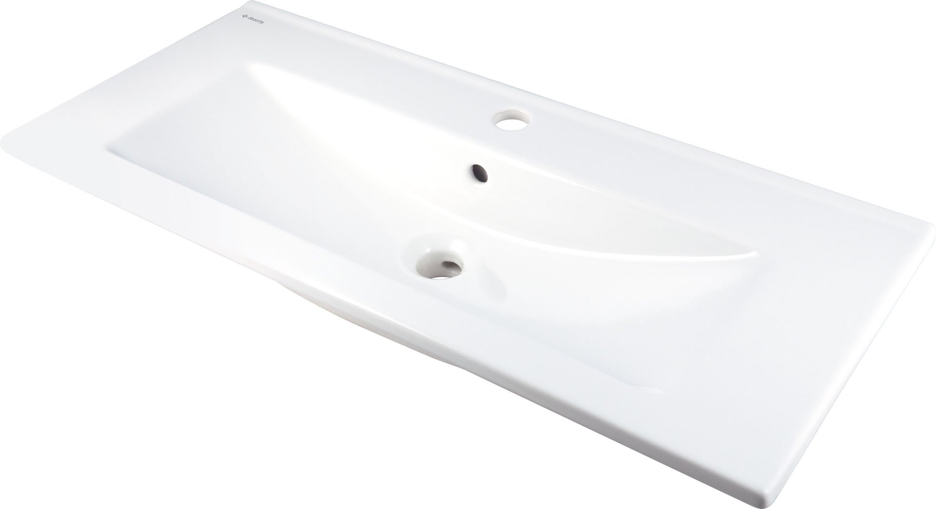 Umywalka wpuszczana Deante Tubo 36x81,5 cm prostokątna biały połysk CTU_638M