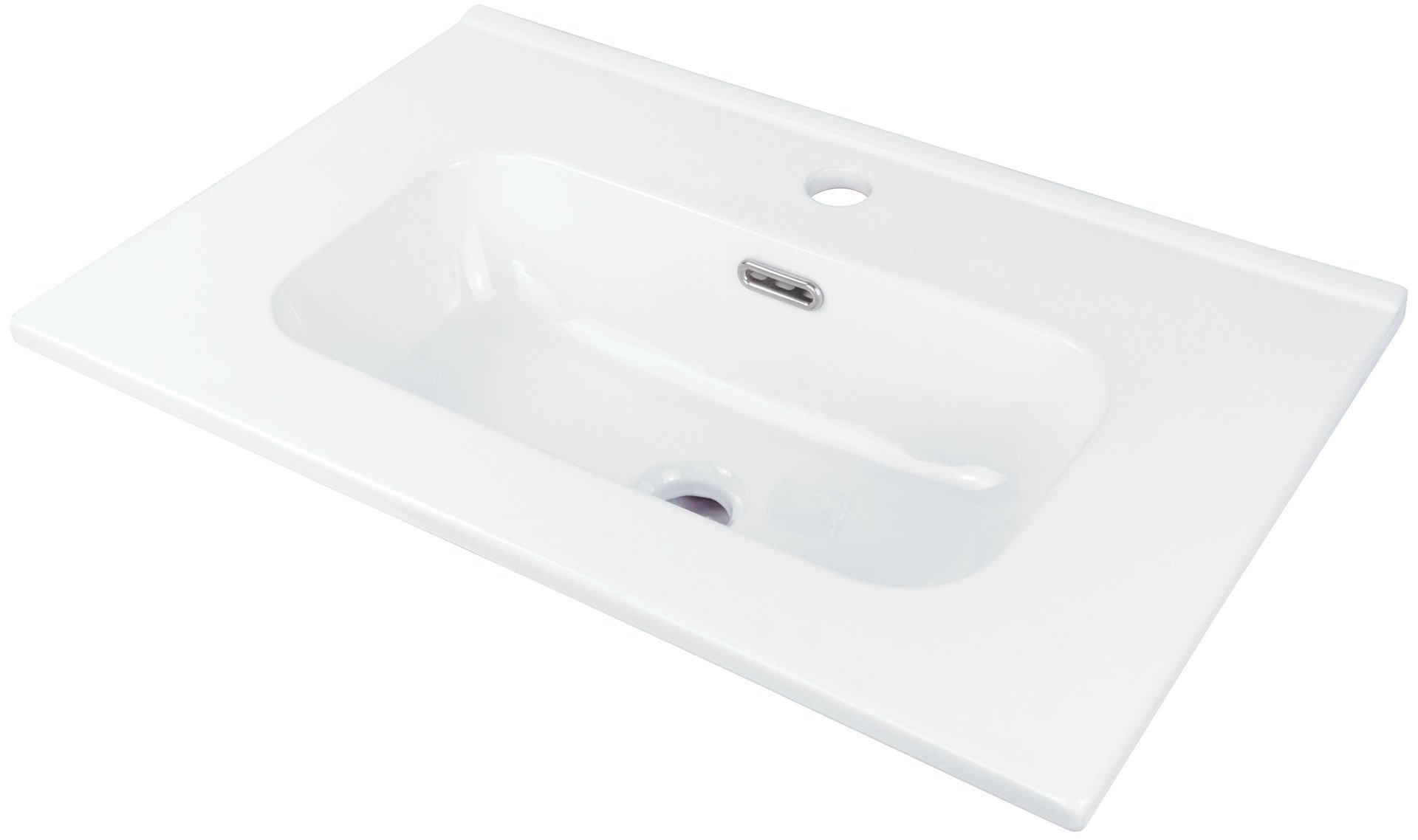 Umywalka wpuszczana Deante Tubo 38,5x60 cm prostokątna biały połysk CTU_6U6M