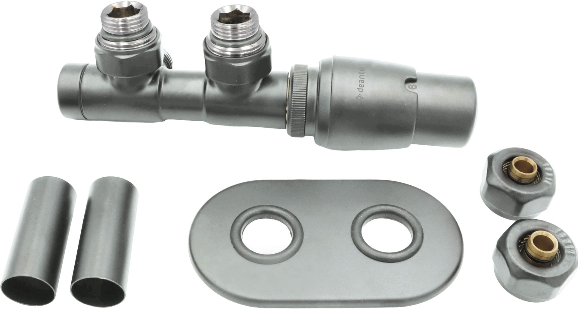 Zawór termostatyczny Deante Silia prawy stalowy mat AGI_FZP1