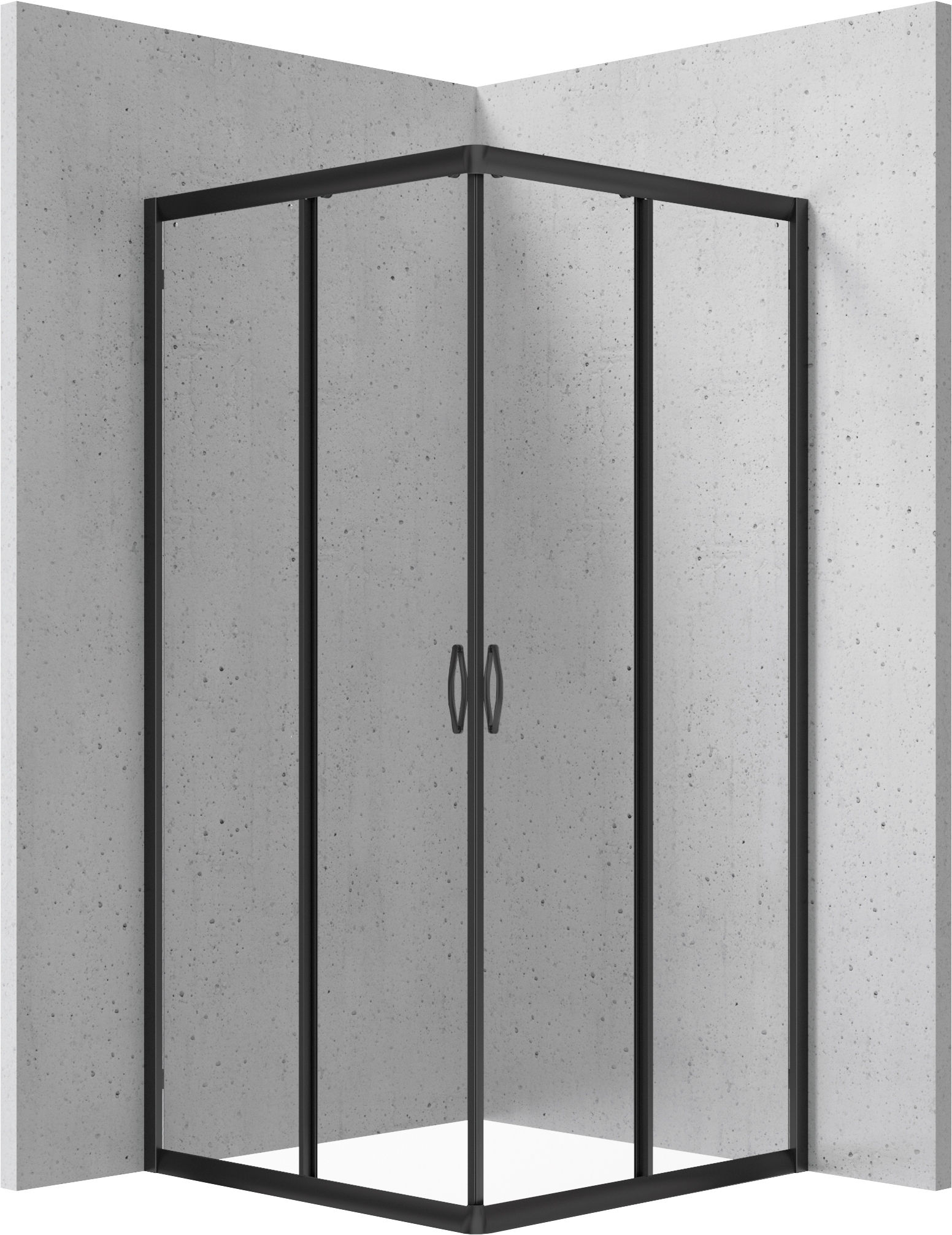 Kabina prysznicowa Deante Funkia 80x80x185 kwadratowa uniwersalna nero transparentne KYC_N41K