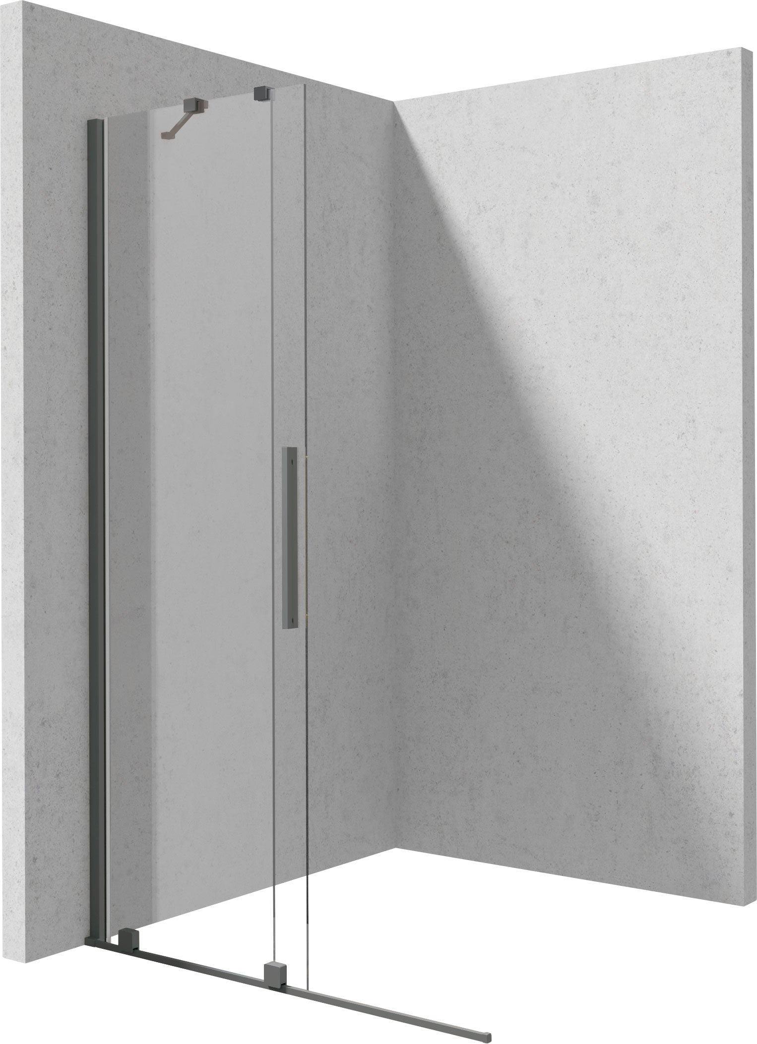 Kabina prysznicowa Walk-In Deante Prizma 100x195 przesuwna titanium KTJ_D30R